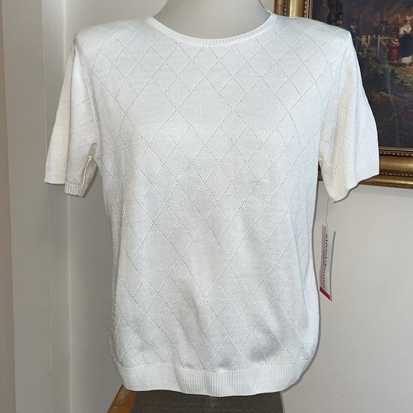 NWT Alfred Dunner Crew Neck Short Sleeve Sweater.  Extra Large Petite.   LXP - Picture 1 of 13